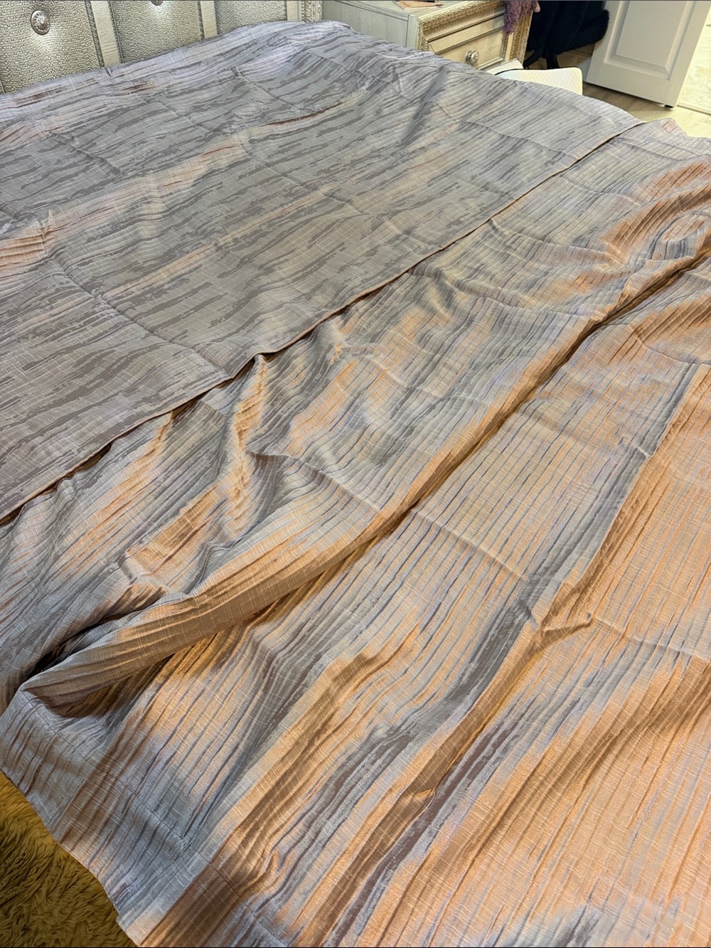 Luxury Textured lavender curtains- 2 panels